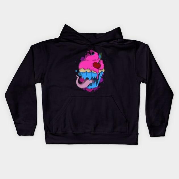 Cannibalistic Cupcake Kids Hoodie by schockgraphics